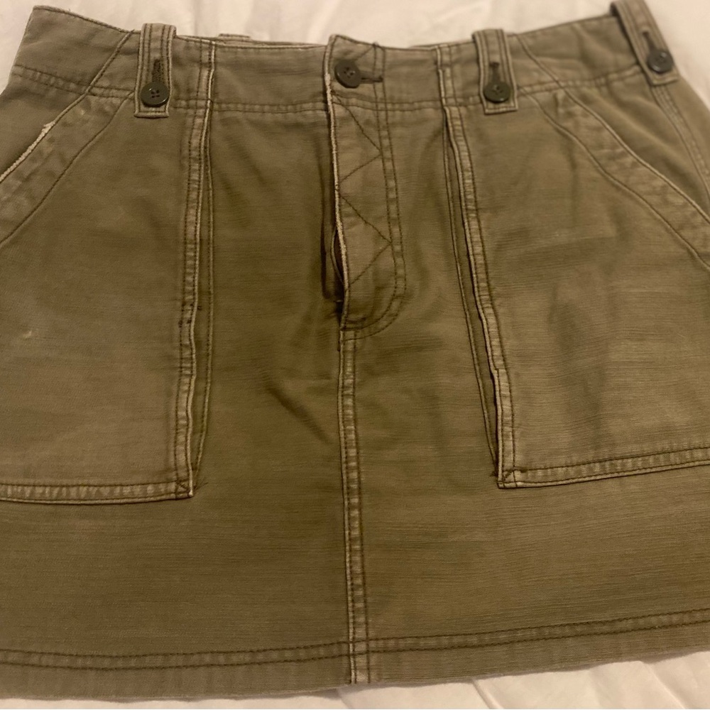 Green Mini Skirt with Pockets